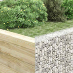 Trapezium Gabion Raised Bed Galvanised Steel 150x20x100 cm