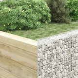 Trapezium Gabion Raised Bed Galvanised Steel 150x20x100 cm - Top-Down View
