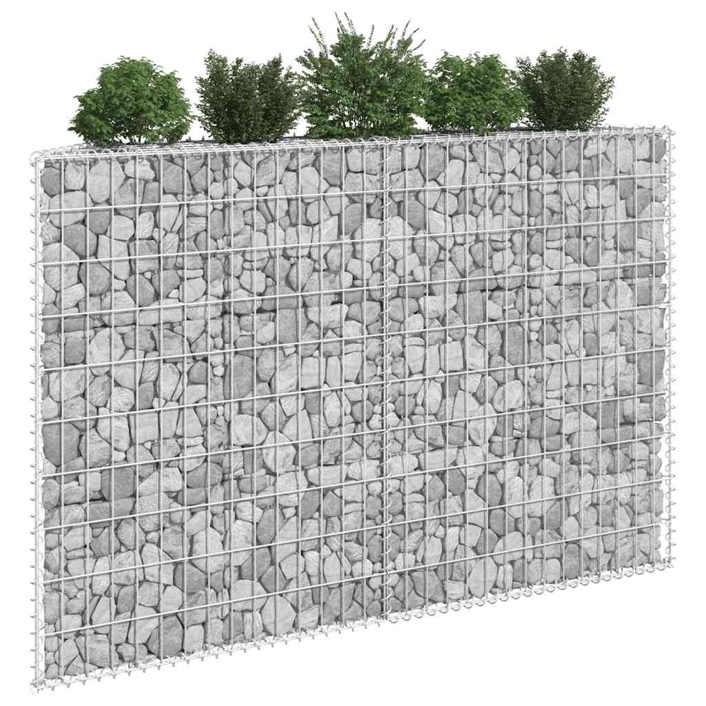 Trapezium Gabion Raised Bed Galvanised Steel 150x20x100 cm