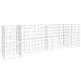 H-Shaped Gabion Planter Steel Wire 260x40x80 cm - Front View