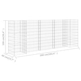 H-Shaped Gabion Planter Steel Wire 260x40x100 cm - Rear View