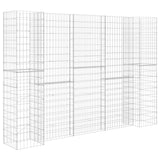 H-Shaped Gabion Planter Steel Wire 260x40x200 cm - Front View