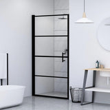 Shower Door Tempered Glass 81x195 cm Black - Side View