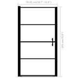 Shower Door Tempered Glass 81x195 cm Black - Rear View