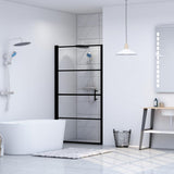 Shower Door Tempered Glass 81x195 cm Black