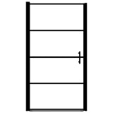 Shower Door Tempered Glass 91x195 cm Black - Top-Down View