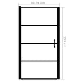 Shower Door Tempered Glass 91x195 cm Black