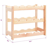 Wine Rack for 12 Bottles Solid Wood Pine