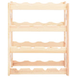 Wine Rack for 16 Bottles Solid Wood Pine - Front View