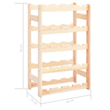 Wine Rack for 20 Bottles Solid Wood Pine - Rear View