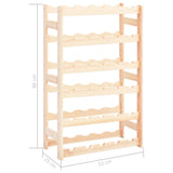 Wine Rack for 30 Bottles Solid Wood Pine - Rear View
