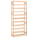 Wine Rack for 77 Bottles Solid Wood Pine - Front View