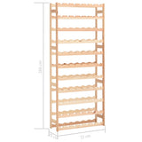 Wine Rack for 77 Bottles Solid Wood Pine - Close-Up Angle