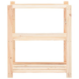 3-Tier Storage Rack 80x38x90 cm Solid Wood Pine 150 kg
