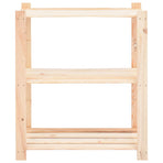 3-Tier Storage Rack 80x38x90 cm Solid Wood Pine 150 kg