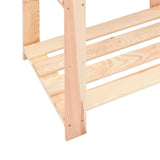 3-Tier Storage Rack 60x38x90 cm Solid Wood Pine 150 kg - Rear View