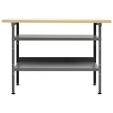 Workbench Grey 120x60x85 cm Steel - Front View