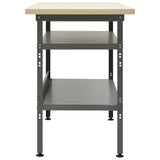 Workbench Grey 120x60x85 cm Steel - Side View