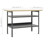 Workbench Grey 120x60x85 cm Steel