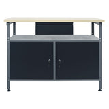 Workbench Black 120x60x85 cm Steel - Front View