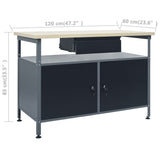 Workbench Black 120x60x85 cm Steel - Extra Image