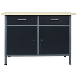 Workbench Black 120x60x85 cm Steel - Front View