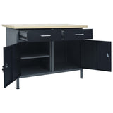 Workbench Black 120x60x85 cm Steel - 45-Degree Angle