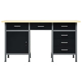 Workbench Black 160x60x85 cm Steel - Side View
