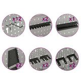 Wall-mounted Peg Boards 4 pcs 40x58 cm Steel