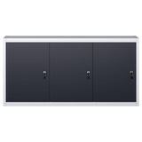 Wall Mounted Tool Cabinet Industrial Style Metal Grey and Black