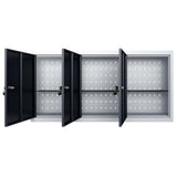 Wall Mounted Tool Cabinet Industrial Style Metal Grey and Black