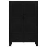 Office Cabinet with Mesh Doors Industrial Black 75x40x120 cm Steel - Top-Down View