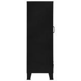 Office Cabinet with Mesh Doors Industrial Black 75x40x120 cm Steel - 45-Degree Angle