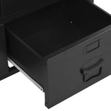 Office Cabinet with Mesh Doors Industrial Black 75x40x120 cm Steel - Rear View