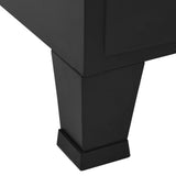 Office Cabinet with Mesh Doors Industrial Black 75x40x120 cm Steel - Low Angle