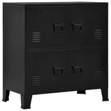 Industrial Storage Chest Black 75x40x80 cm Steel - Front View