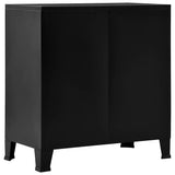 Industrial Storage Chest Black 75x40x80 cm Steel - Rear View