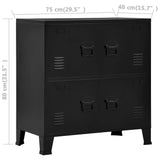 Industrial Storage Chest Black 75x40x80 cm Steel - Extra Image