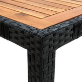 9 Piece Outdoor Dining Set Poly Rattan Acacia Wood Black - Extra Image