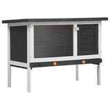 Outdoor Rabbit Hutch 1 Layer Grey Wood