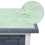 Outdoor Rabbit Hutch 1 Layer Grey Wood - Rear View