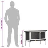 Outdoor Rabbit Hutch 1 Layer Grey Wood - Extra Image