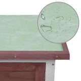 Outdoor Rabbit Hutch 1 Layer Brown Wood - Close-Up Angle