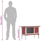 Outdoor Rabbit Hutch 1 Layer Red Wood - Extra Image