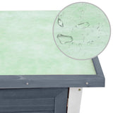 Outdoor Rabbit Hutch 1 Door Grey Wood - Rear View