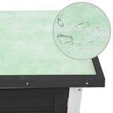 Outdoor Rabbit Hutch 1 Door Grey Wood - Close-Up Angle