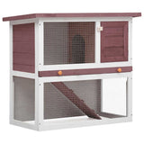 Outdoor Rabbit Hutch 1 Door Brown Wood