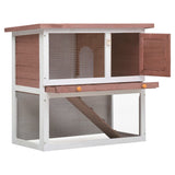 Outdoor Rabbit Hutch 1 Door Brown Wood - Front View
