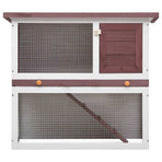 Outdoor Rabbit Hutch 1 Door Brown Wood