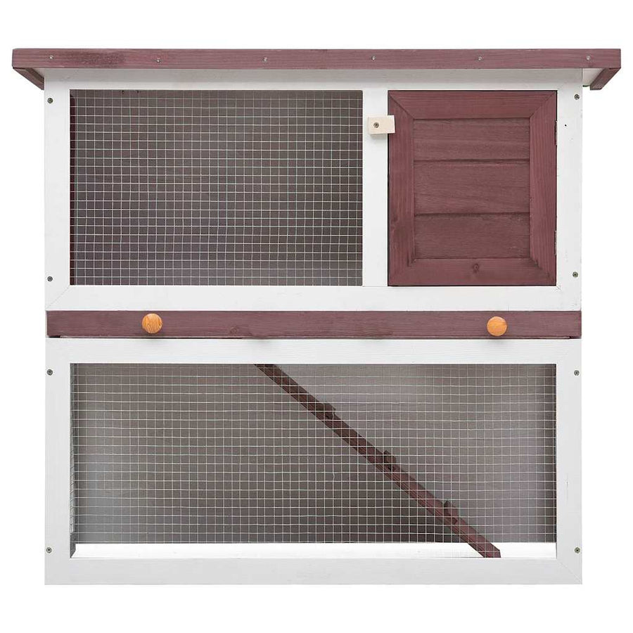 Outdoor Rabbit Hutch 1 Door Brown Wood